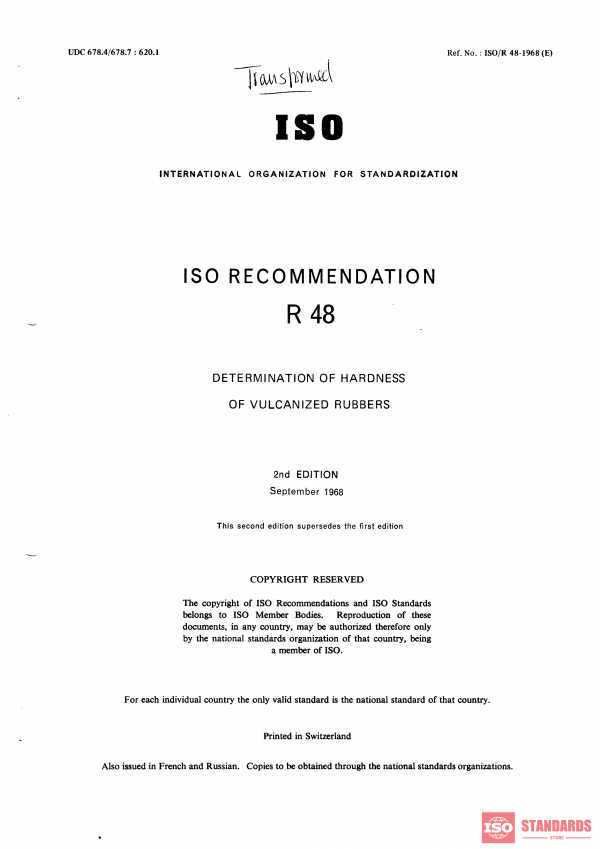 ISO/R 48:1968 PDF