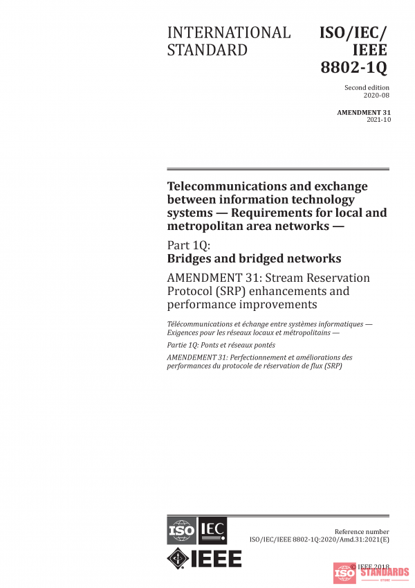 ISO/IEC/IEEE 8802-1Q:2020/Amd 31:2021 PDF