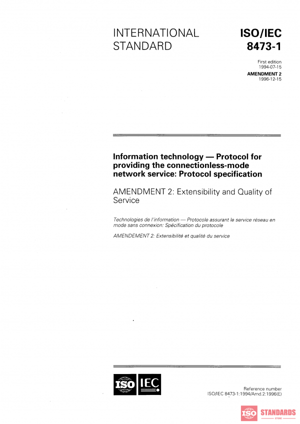 ISO/IEC 8473-1:1994/Amd 1:1995 PDF