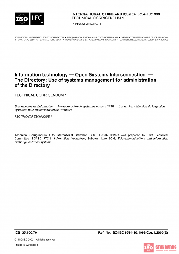 ISO/IEC 9594-10:1998/Cor 1:2002 PDF