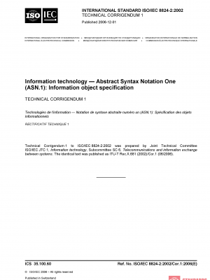 ISO/IEC 8824-2:2002/COR1:2006 PDF