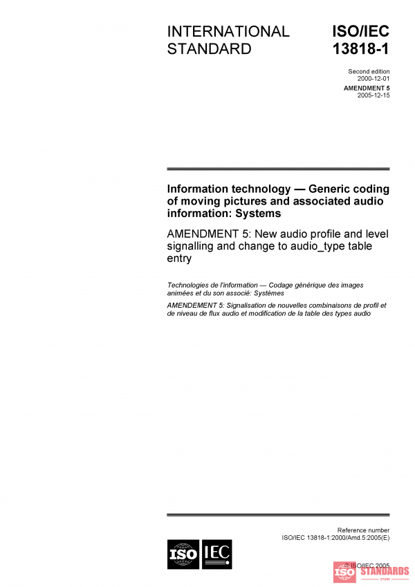 ISO/IEC 13818-1:2000/AMD5:2005 PDF