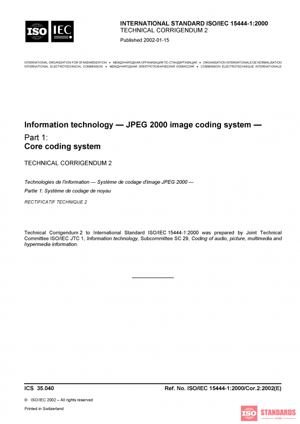 ISO/IEC 15444-1:2000/Cor 2:2002 PDF