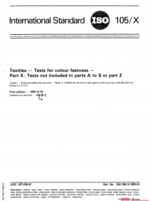 ISO 105-X:1978 PDF