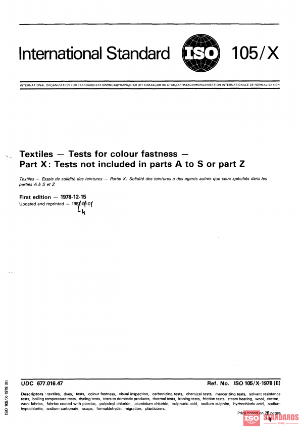 ISO 105-X:1978 PDF