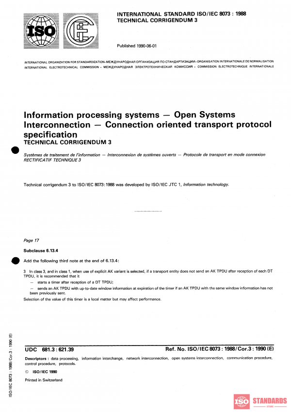 ISO/IEC 8073:1988/Cor 3:1990 PDF
