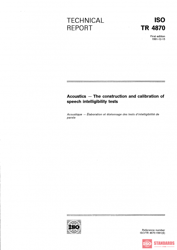 ISO/TR 4870:1991 PDF