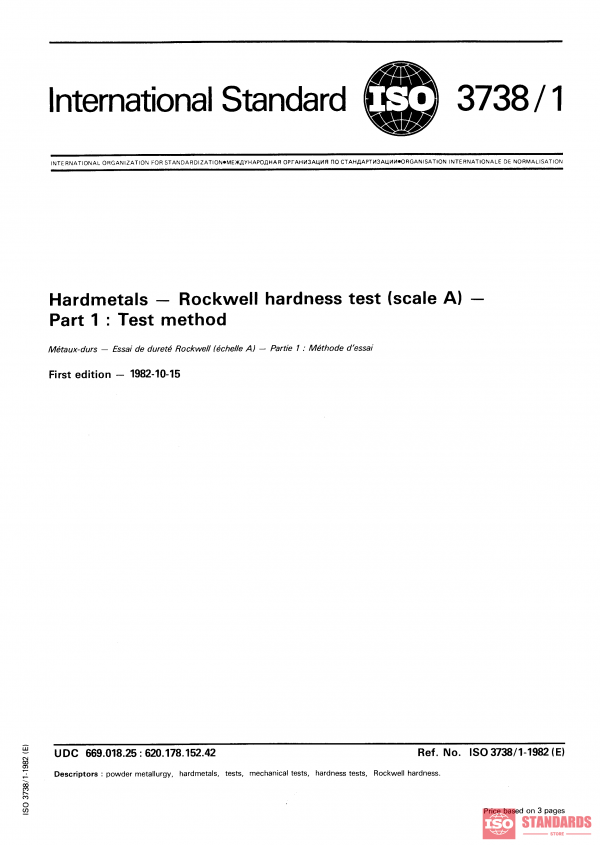 ISO 3738-1:1982 PDF