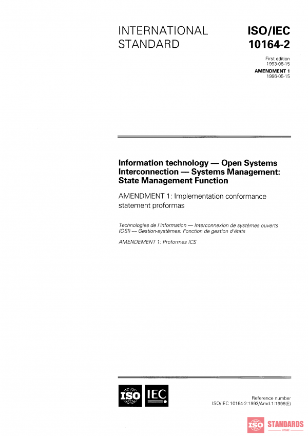 ISO/IEC 10164-2:1993/Amd 1:1996 PDF