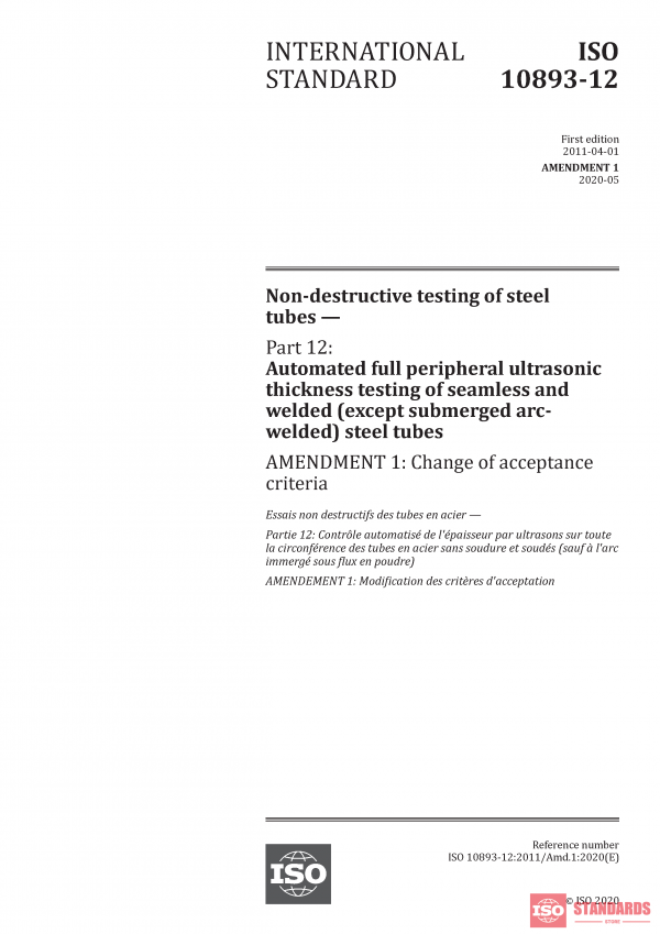ISO 10893-12:2011/Amd 1:2020 PDF