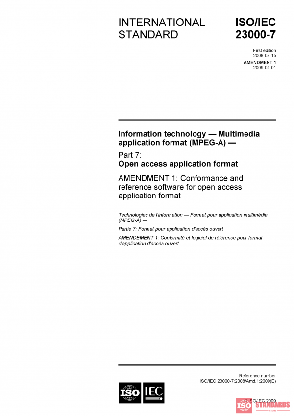 ISO/IEC 23000-7:2008/Amd 1:2009 PDF