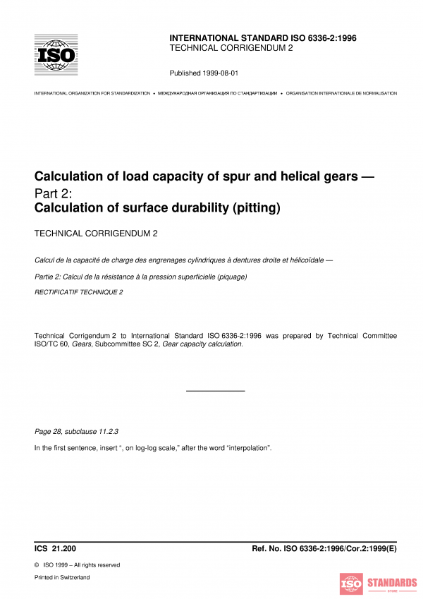 ISO 6336-2:1996/Cor 2:1999 PDF