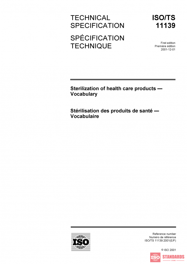 ISO/TS 11139:2001 PDF