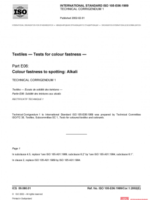 ISO 105-E06:1989/Cor 1:2002 PDF