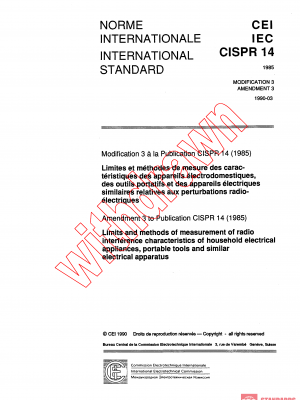 CISPR 14:1985/AMD3:1990 PDF