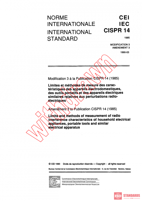 CISPR 14:1985/AMD3:1990 PDF