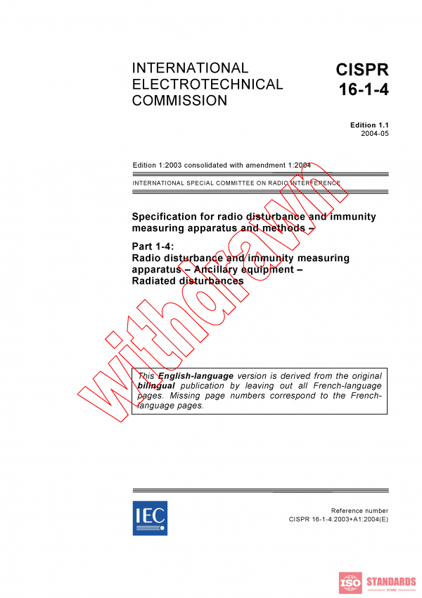 CISPR 16-1-4:2003+AMD1:2004 CSV PDF