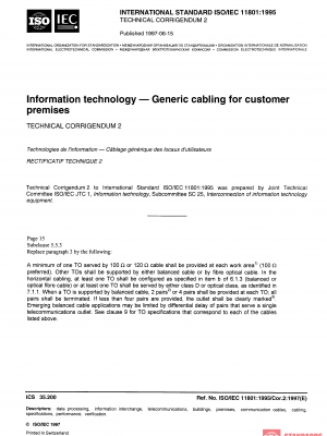 ISO/IEC 11801:1995/Cor 2:1997 PDF
