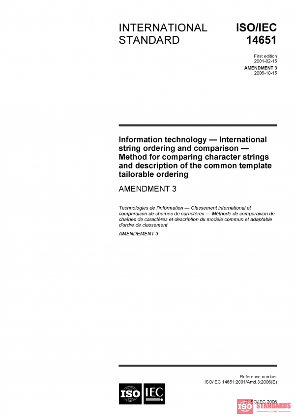 ISO/IEC 14651:2001/Amd 3:2006 PDF