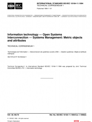 ISO/IEC 10164-11:1994/Cor 1:1999 PDF