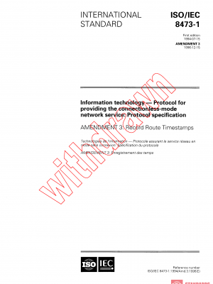 ISO/IEC 8473-1:1994/AMD3:1996 PDF