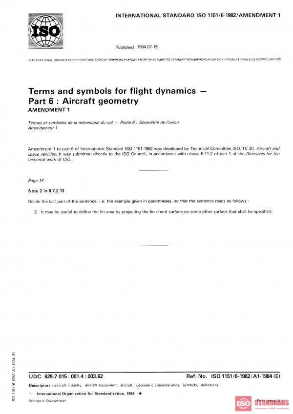 ISO 1151-6:1982/Amd 1:1984 PDF