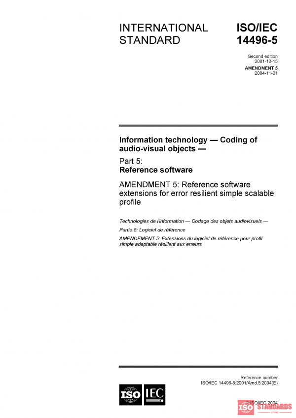 ISO/IEC 14496-5:2001/Amd 5:2004 PDF