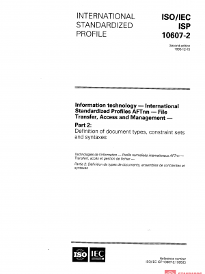 ISO/IEC ISP 10607-2:1995 PDF