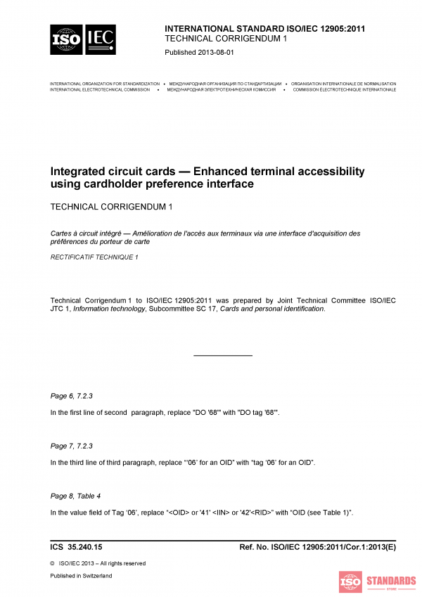 ISO/IEC 12905:2011/COR1:2013 PDF