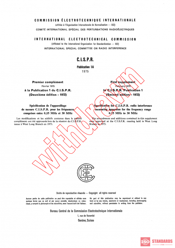 CISPR 1A:1966/AMD1:1975 PDF