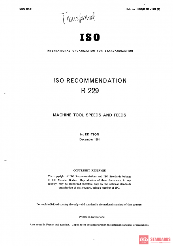 ISO/R 229:1981 PDF