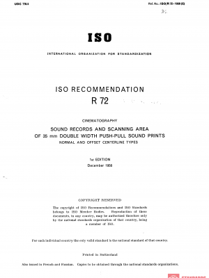 ISO/R 72:1958 PDF