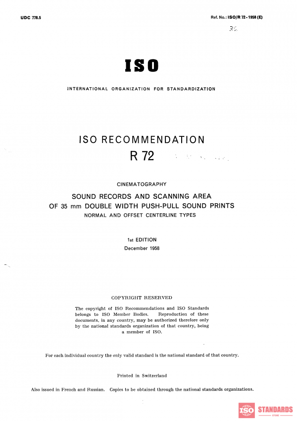 ISO/R 72:1958 PDF