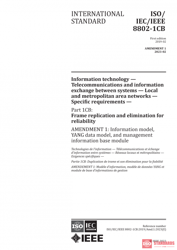 ISO/IEC/IEEE 8802-1CB:2019/Amd 1:2023 PDF