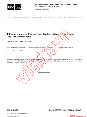 ISO/IEC 9594-2:1998/COR1:2002 PDF
