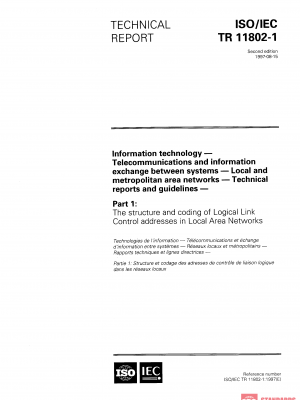 ISO/IEC TR 11802-1:1997 PDF