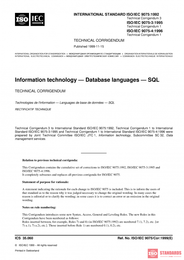 ISO/IEC 9075:1992/Cor 3:1999 PDF