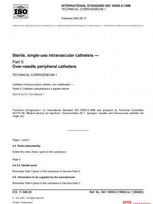 ISO 10555-5:1996/Cor 1:2002 PDF