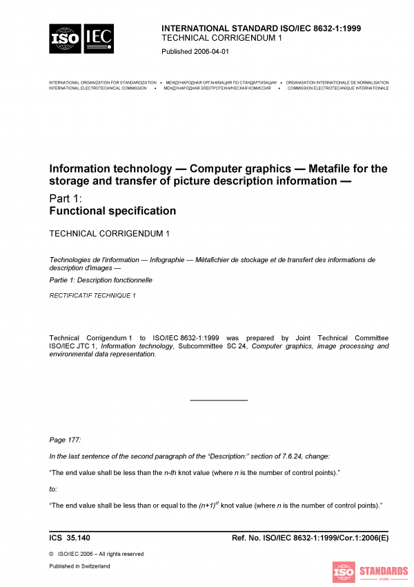 ISO/IEC 8632-1:1999/COR1:2006 PDF