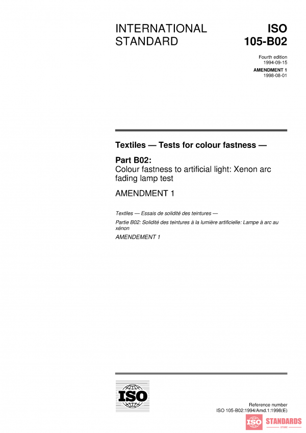 ISO 105-B02:1994/Amd 1:1998 PDF