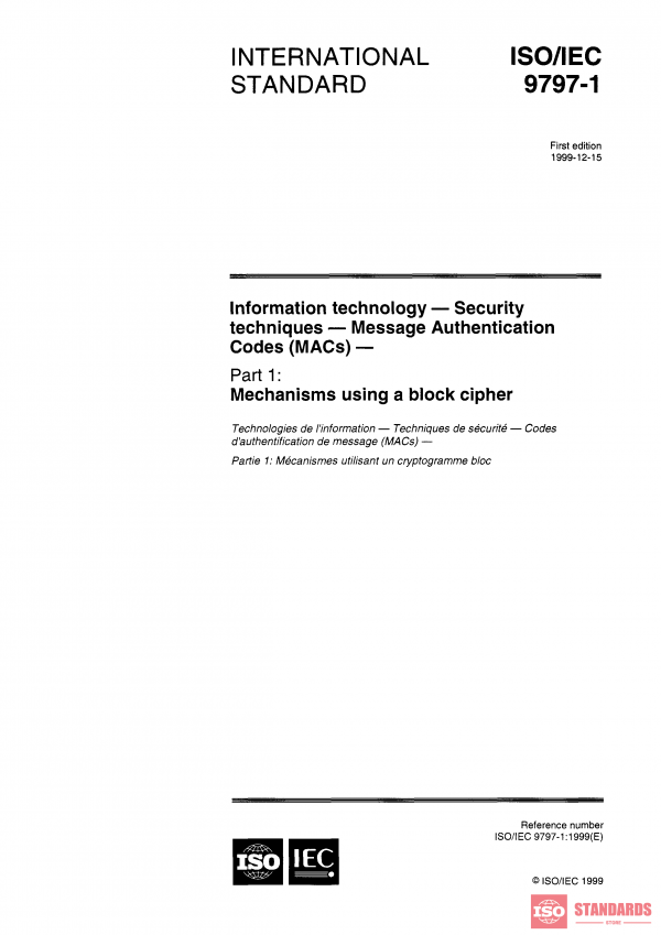 ISO/IEC 9797-1:1999 PDF