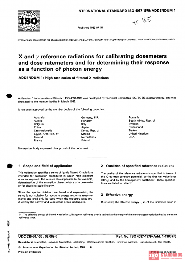 ISO 4037:1979/Add 1:1983 PDF