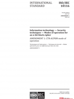 ISO/IEC 10116:2017/AMD1:2021 PDF