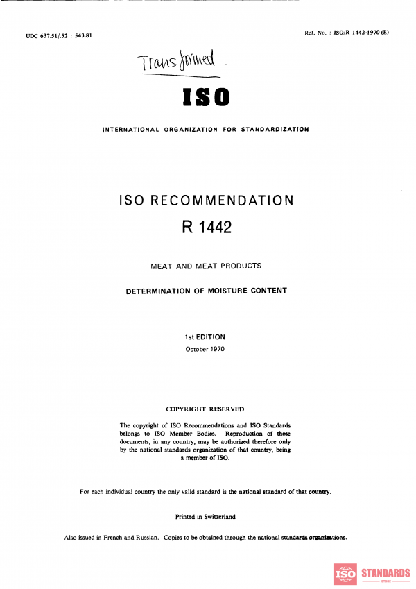 ISO/R 1442:1970 PDF