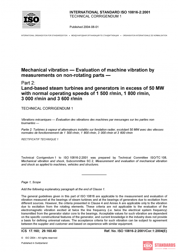 ISO 10816-2:2001/Cor 1:2004 PDF