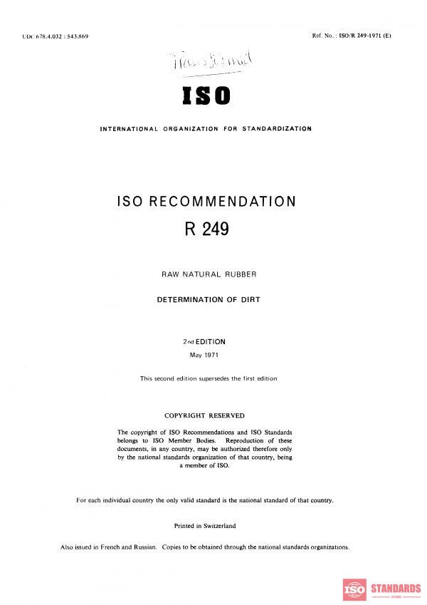 ISO/R 249:1971 PDF