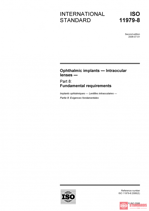 ISO 11979-8:2006 PDF