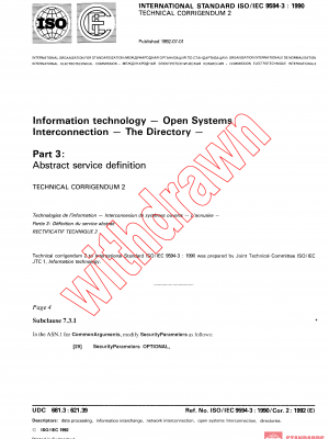 ISO/IEC 9594-3:1990/COR2:1992 PDF