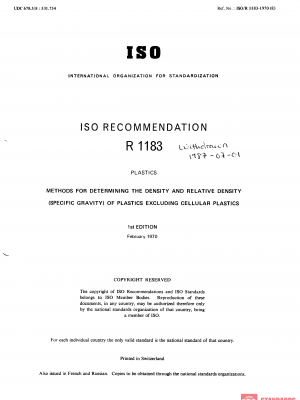 ISO/R 1183:1970 PDF