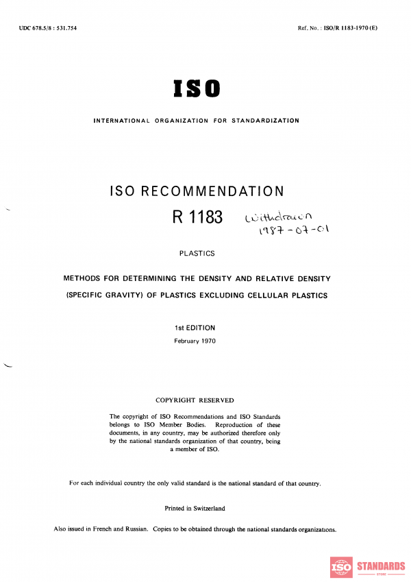 ISO/R 1183:1970 PDF